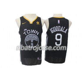 Män Golden State Warriors Tröja Andre Iguodala 9 Nike 2017-18 Svart Swingman